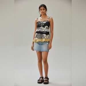 Y2k Babydoll Tank Top Camisole‎ Coquette Fairy Indie Sleeze Ruffled Tiered Small